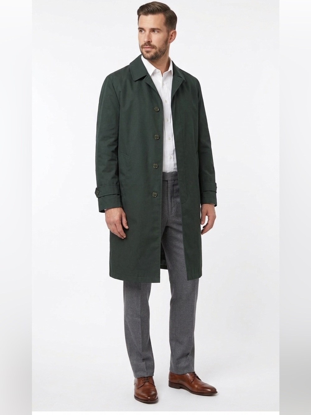 Vintage  1960’s Men's Classic Grey/Green Trench Coat